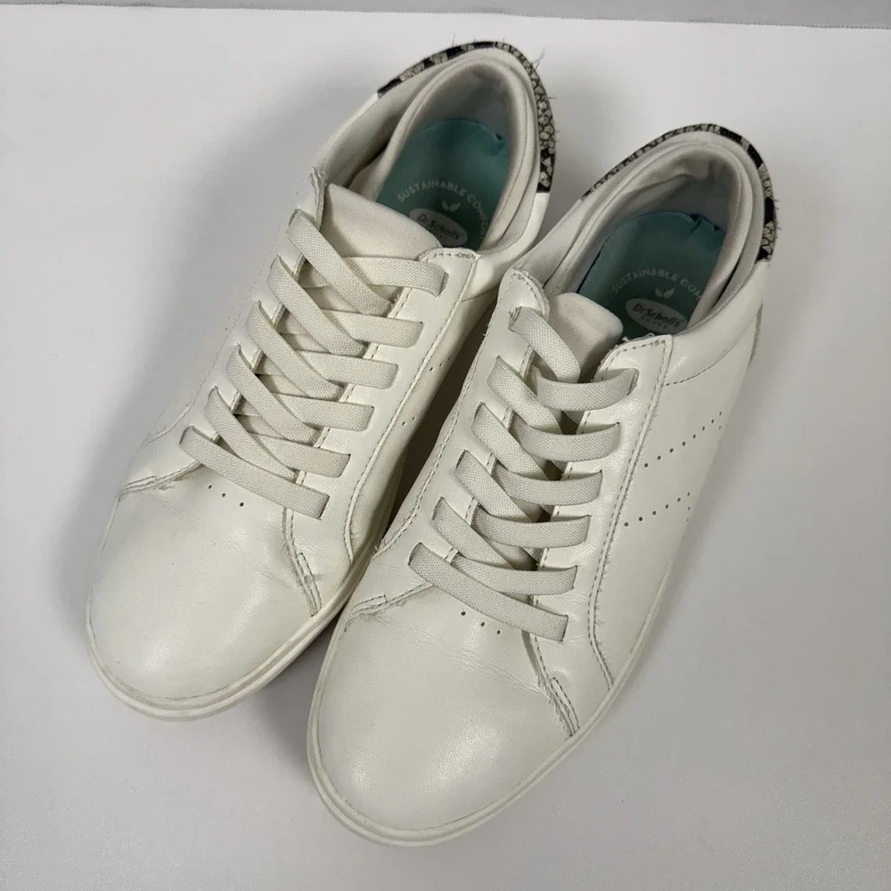 Dr. Scholls Shoes Womens 8 M‎ Wink Lace Up Sneakers White Faux Leather